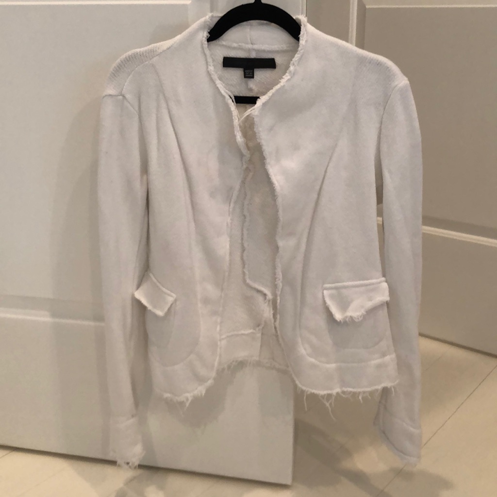 Veronique Miljkovitch White Cotton Terry Blazer S